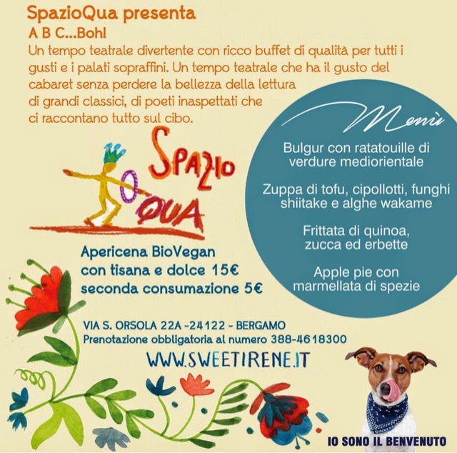 Prossimo Apericena Veg in collaborazione con Lav Bergamo venerdì 27febbraio ore 19.30.